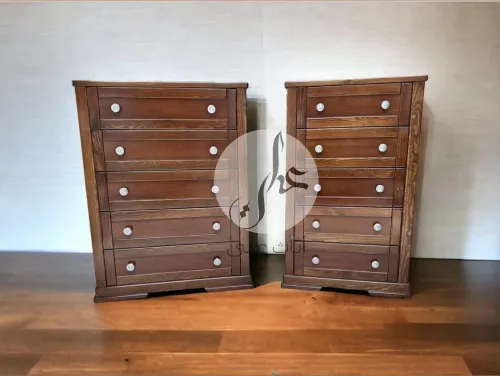 commode bois rouge solide 