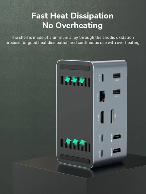0791304387 - Cabletime USB-C Docking Station HDMI/DisplayPort 4K PD Ethernet
