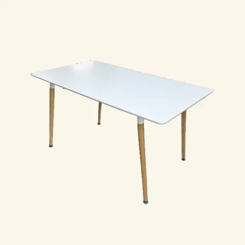 Tables en mélaminé blanche Disponibles en trois formes  ronde, carrée ou rectangulaire