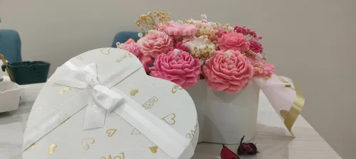 Box fleurs bougie parfumée personnalisé 