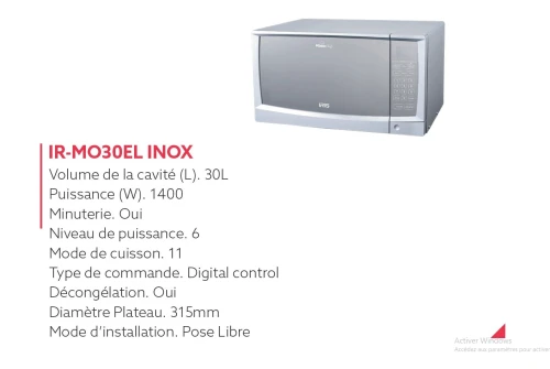 MICRO-ONDES IRIS 30 L INOX DIGITAL