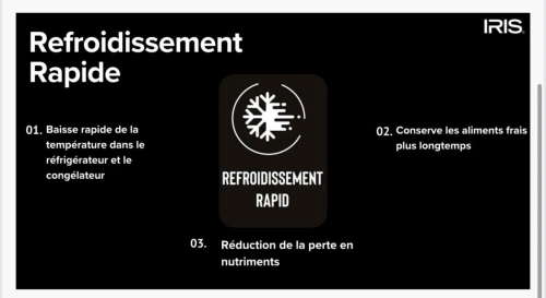 REFRIGERATEUR IRIS COMBINÉ 410 L INOX NO FROST AFFICHEUR TACTILE
