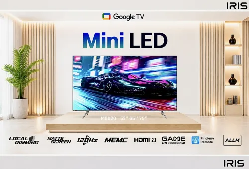 IRIS 55" MINILED M8020 GOOGLE TV 120 HZ 4k UHD ANDROID 14 55 POUCES