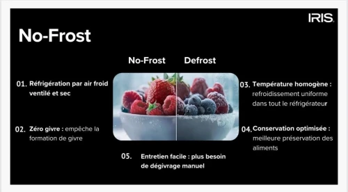 REFRIGERATEUR IRIS COMBINÉ 410 L INOX NO FROST AFFICHEUR TACTILE