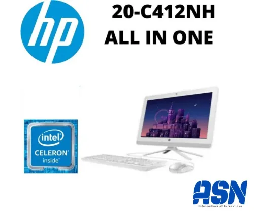 All in one HP C20-C412NH Celeron Ram 4Go disque 1Tr Ecran 19.5