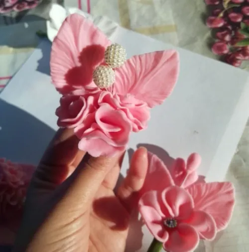 flower gumpaste ورودتزيين الحلويات