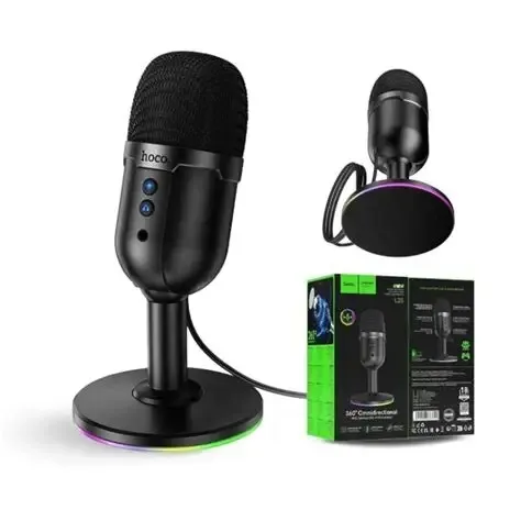 hoco premium product L25 360 Omnidirectional RGB Desktop USB-A Microphone