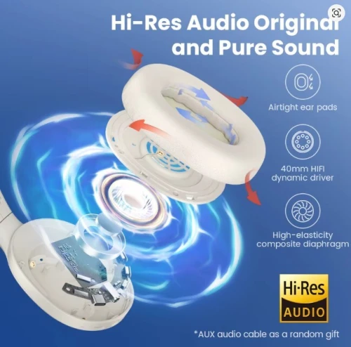 HAYLOU S35 ANC casque sans fil Bluetooth 5.2 42dB 40mm pilote 60H écouteurs de lecture