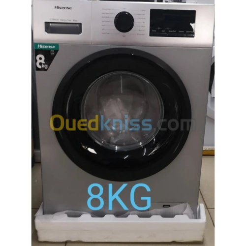 Promotion machine a laver hisense 8kg blanc gris 