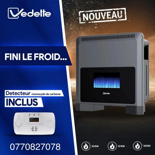 Chauffage à Gaz vedette 12KW avec détecteur de monoxyde de carbone garantie 2 and