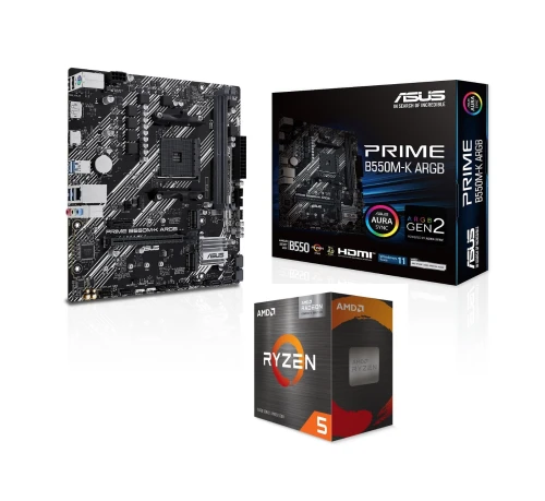 ASUS B550M-K ARGB + Ryzen 5 5600GT BOX
