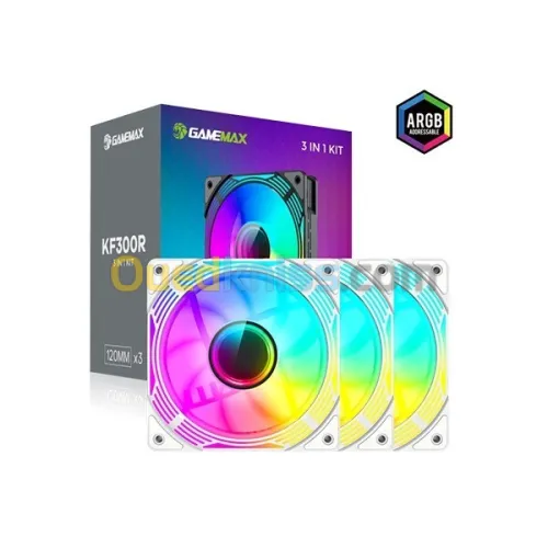 PACK 3 VENTILO GAMEMAX KF300R ARGB White