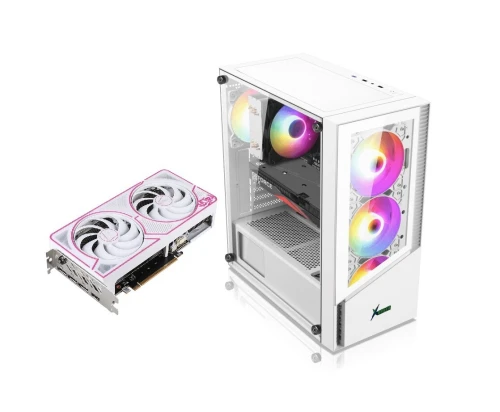 PC Gamer Ryzen 5 5500 / RAM 16Go / NVME 256Go / RTX 5050 8Go White / ARGB