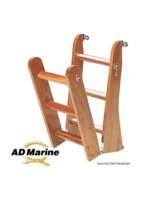 Echelle de bain en bois d'acajou