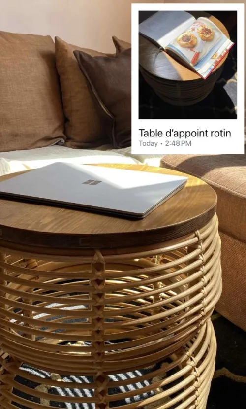***RÉDUCTION***Table en rotin véritable fait main , Artisanat unique