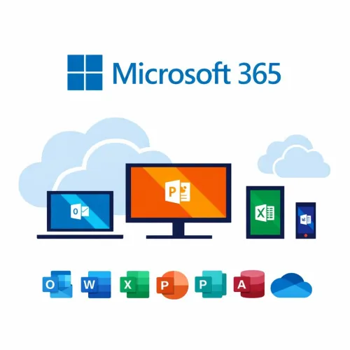 Microsoft Office 365 - 12 Mois / Email Personnel / 5 Postes / OneDrive 1 To