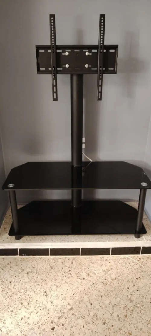 Meuble TV en verre noir avec