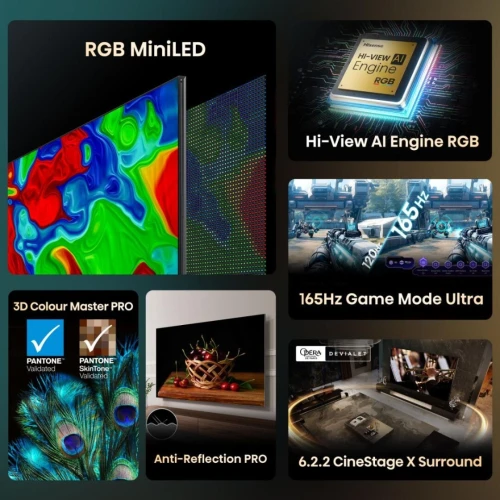 Téléviseur Google Hisense RGB Mini-LED 116 '' UXQ | RGB MiniLED Smart TV 4K 165 Hz