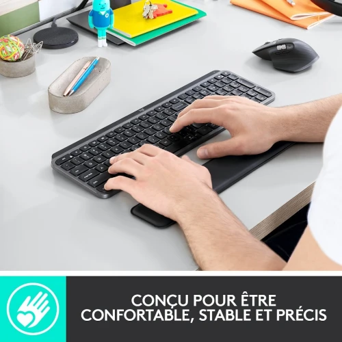 Clavier sans fil Logitech MX Keys Plus Bluetooth -rétro-éclairage-technologie Logitech Flow -AZERTY