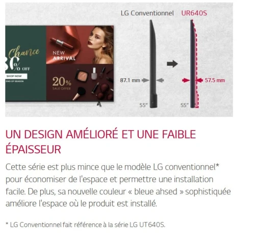 ÉCRAN Moniteur LG UR640S9 50" Classe HDR 4K UHD LED TV