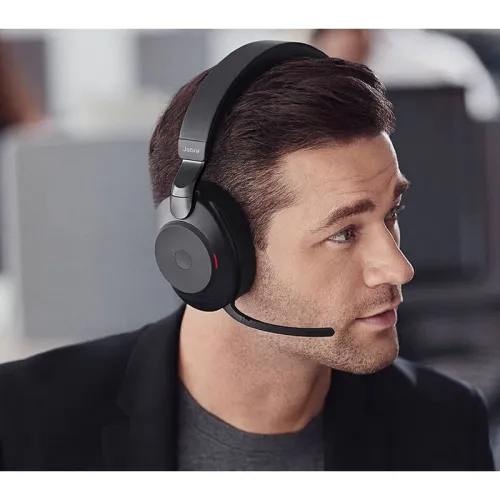 Casque Jabra Evolve2 85 MS Sans fil, Bluetooth, ANC, Micro Pro pour PC, Teams & Visioconférence