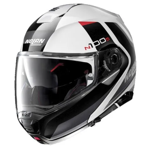 CASQUE NOLAN N100-5 HILLTOP N-COM 048 NOIR-BLANC. "Original"