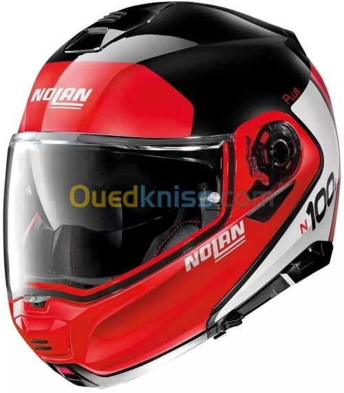 CASQUE NOLAN N100-5 PLUS DISTINCTIVE 027 NOIR METAL-ROUGE-BLANC. "Original"