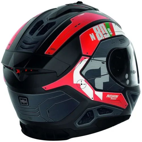 casque nolan N80-8 50 TH STARSCREAM N-COM 035 BLANC-GRIS MAT-ROUGE. "Original"