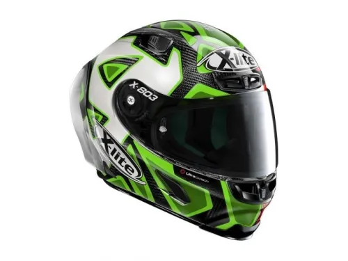 CASQUE NOLAN X-803 X-LITE RS CARBON REPLICA 028 BLANC-ROUGE-VERT. "Original"