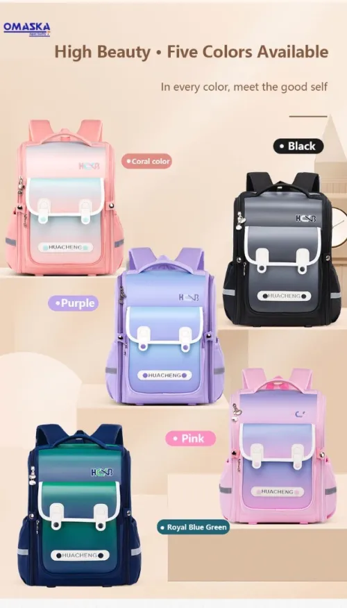 Sac à dos orthopédique Pliable en Oxford pour enfants avec Ceinture Blanche