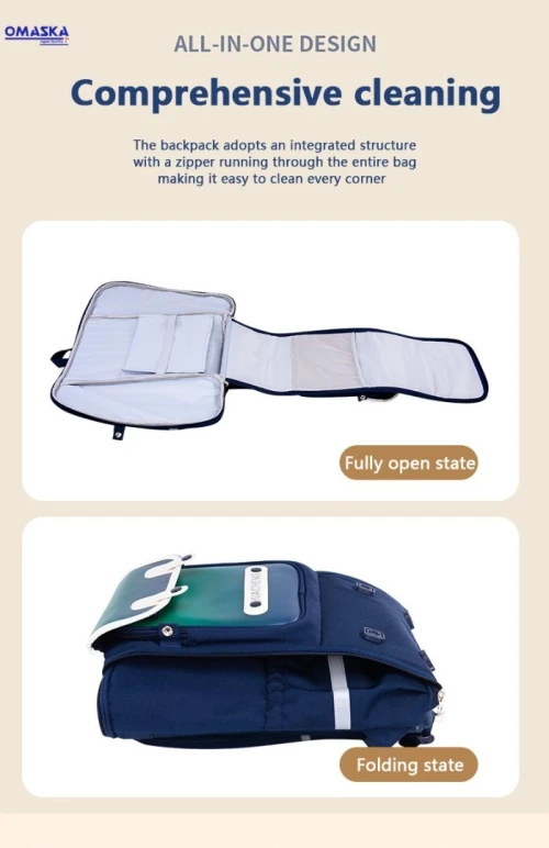 Sac à dos orthopédique Pliable en Oxford pour enfants avec Ceinture Blanche