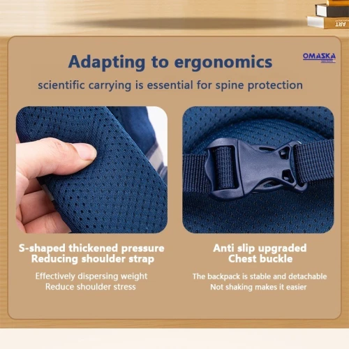 Sac à dos orthopédique Pliable en Oxford pour enfants avec Ceinture Blanche