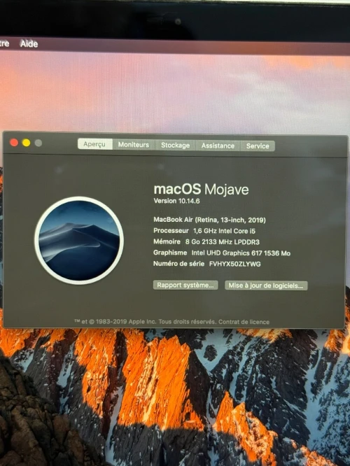 Macbook air 2019 bypass 8g 128gb ssd