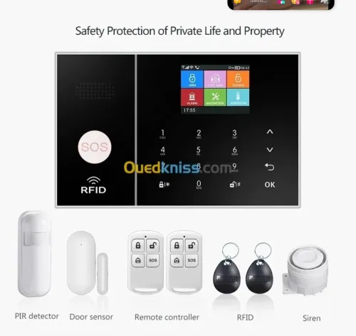 Alarm GSM Kit Système Alarme Sans Fil Euronet ضمان 06 أشهر