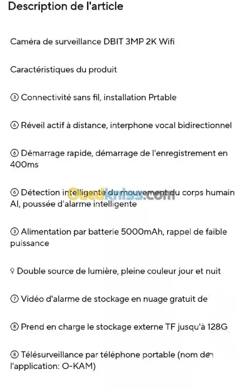 CAMERA SURVEILLANCE BATTERIE 4G OUTDOOR EXTERIEUR T4 Sans Installation
