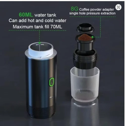 Machine à café expresso électrique Portable sans fil 3 en 1 (Poudre, capsule S et G)