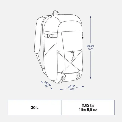 Decathlon Sac à dos de randonnée 30L - NH Arpenaz 100-noir fumé