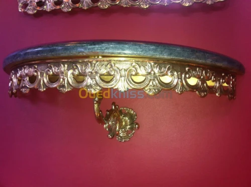 Console murale avec miroir en bronze