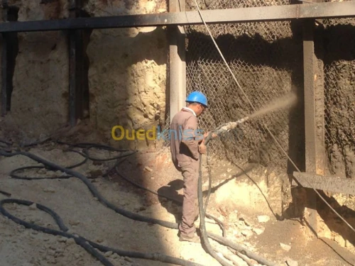 projection de béton