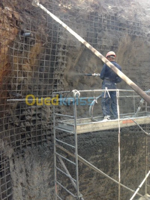 projection de béton