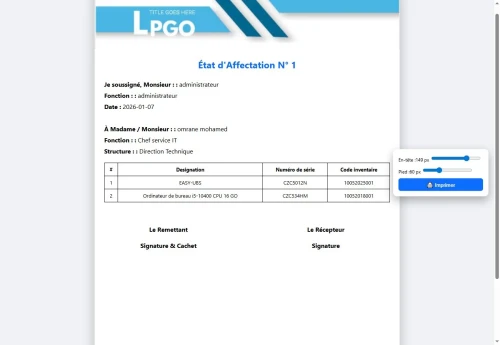 Système de gestion de parc informatique