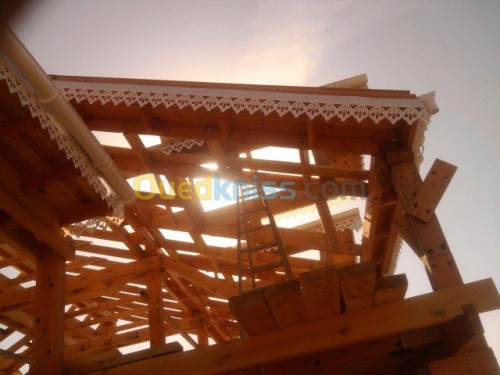 charpente en bois + grenier habitable