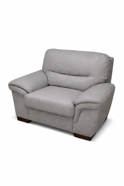 Fauteuil en simili cuir gris clair