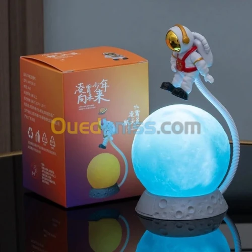 veilleuse LED 3D décoratif en forme d'astronaute Rechargeable par USB