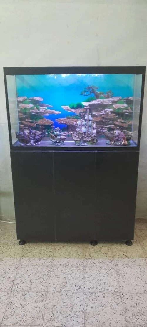 Aquarium avec meuble 1 mètre haute finition