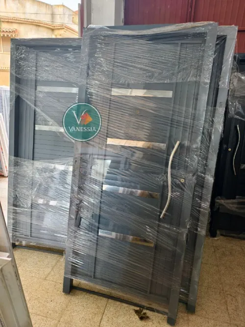 Porte D'Entrée 1M En Fer  Avec Plaque Inox