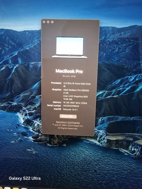 Macbook pro full bypass 2019 16p 3k i9-9880H 16GB 1TB