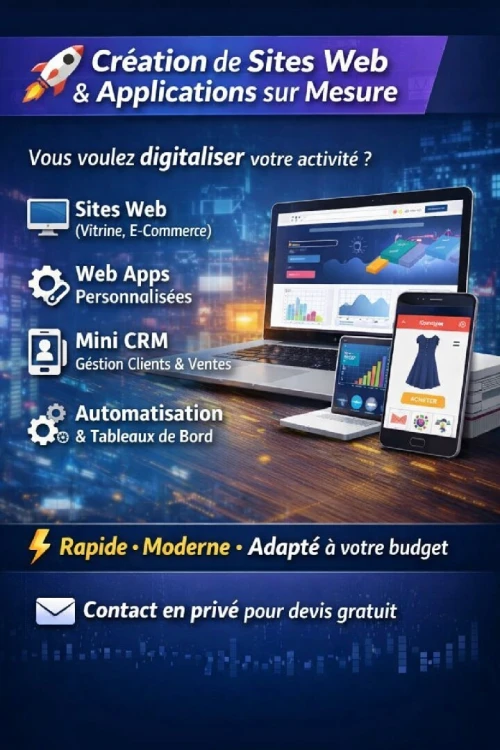 Création de Sites Web & Web Applications sur Mesure