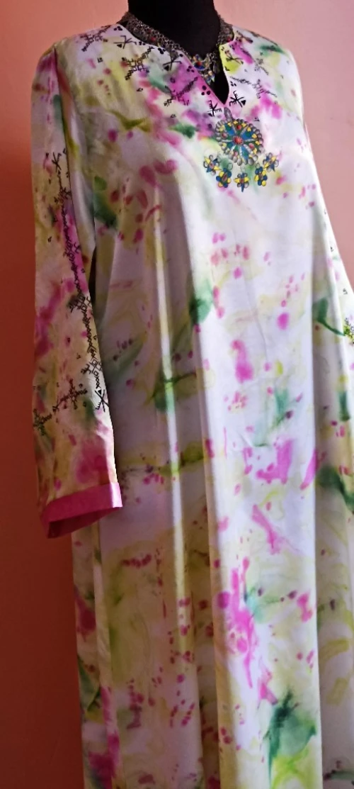 Robe Berbère Peinture sur Soie