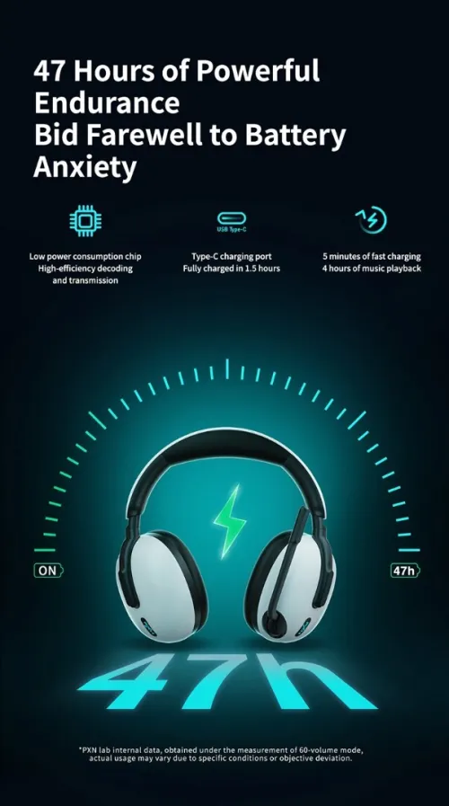 Casque de jeu sans fil PXN 308E 2,4 GHz, éclairage RVB, USB 2,4G et Type-C / PC, PS4, PS5, NTs, Mac,